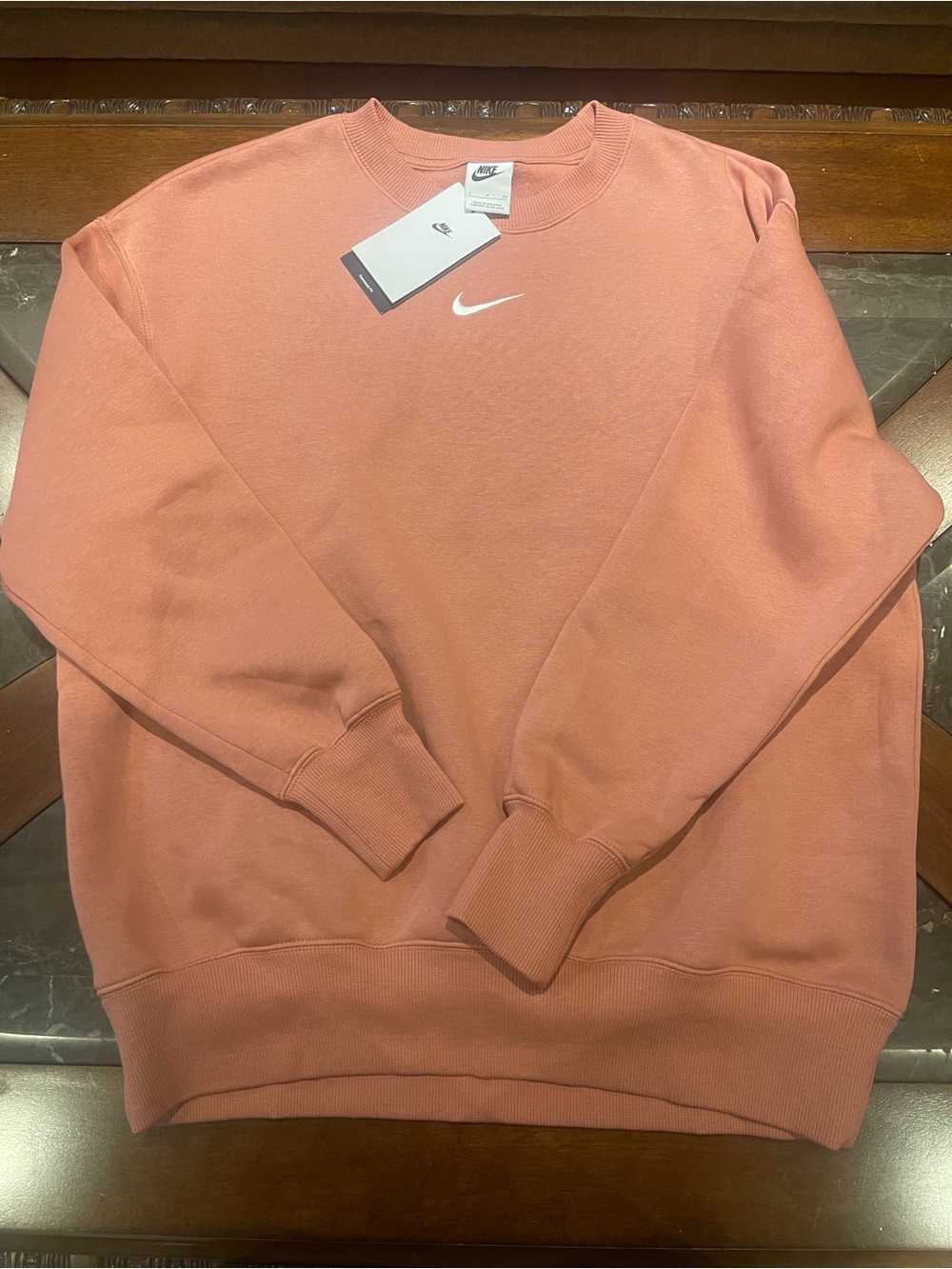 Nike Dusty Coral Crewneck Sweatshirt with White Swoosh